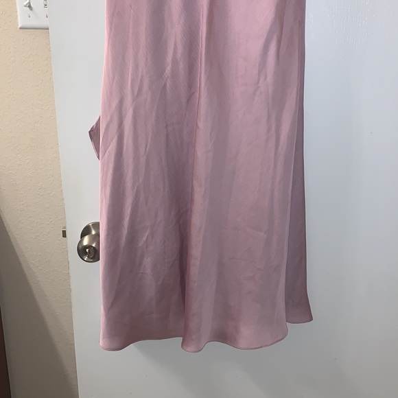 Pale pink/ light purple formal criss cross beaded rhinestone dress - Picture 9 of 11